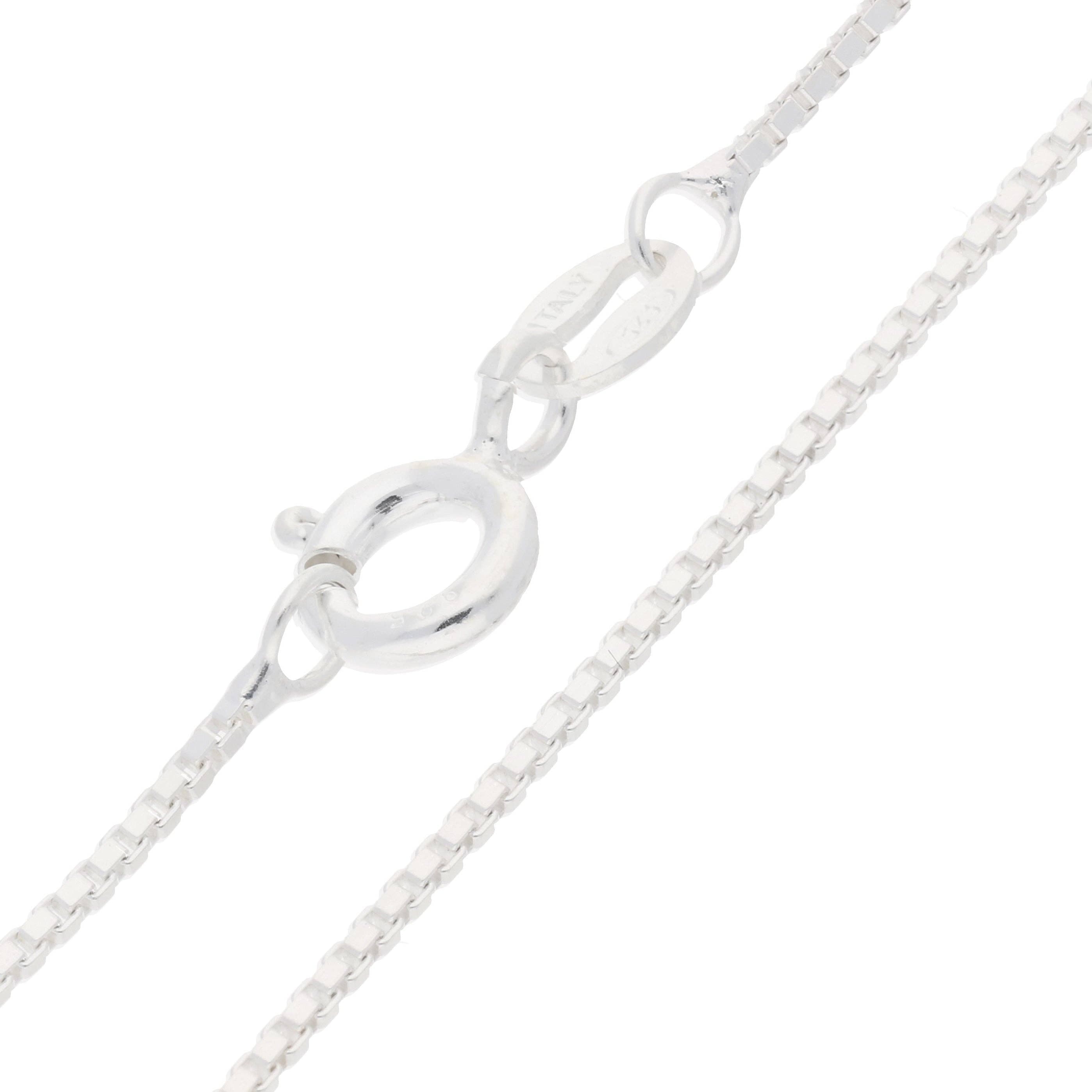 18 in Italian 1mm Sterling Silver Box Chain Necklace made in Italy