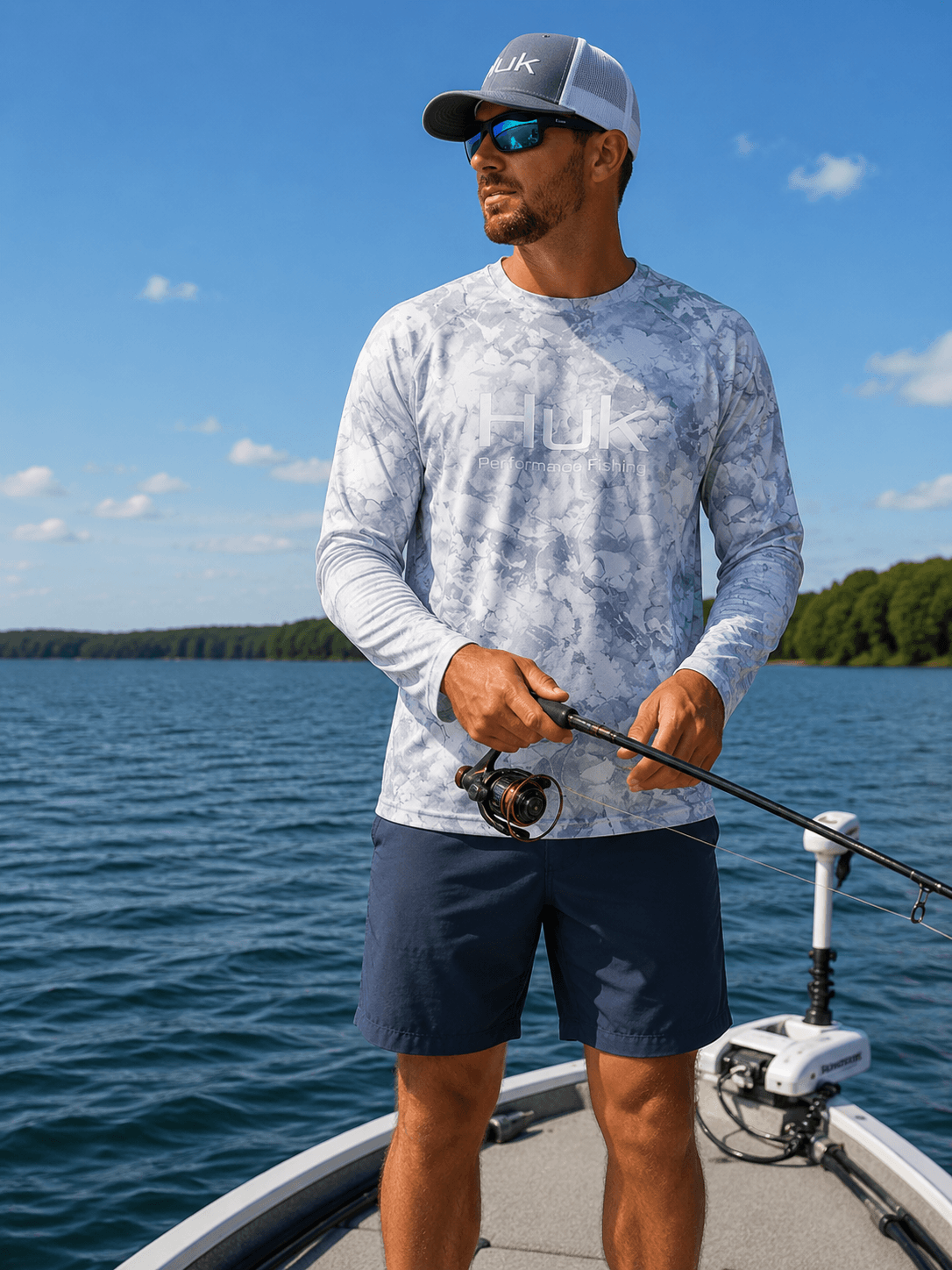 Huk Performance Fishing Long Sleeve Shirt – Glacier Camo - 2X
