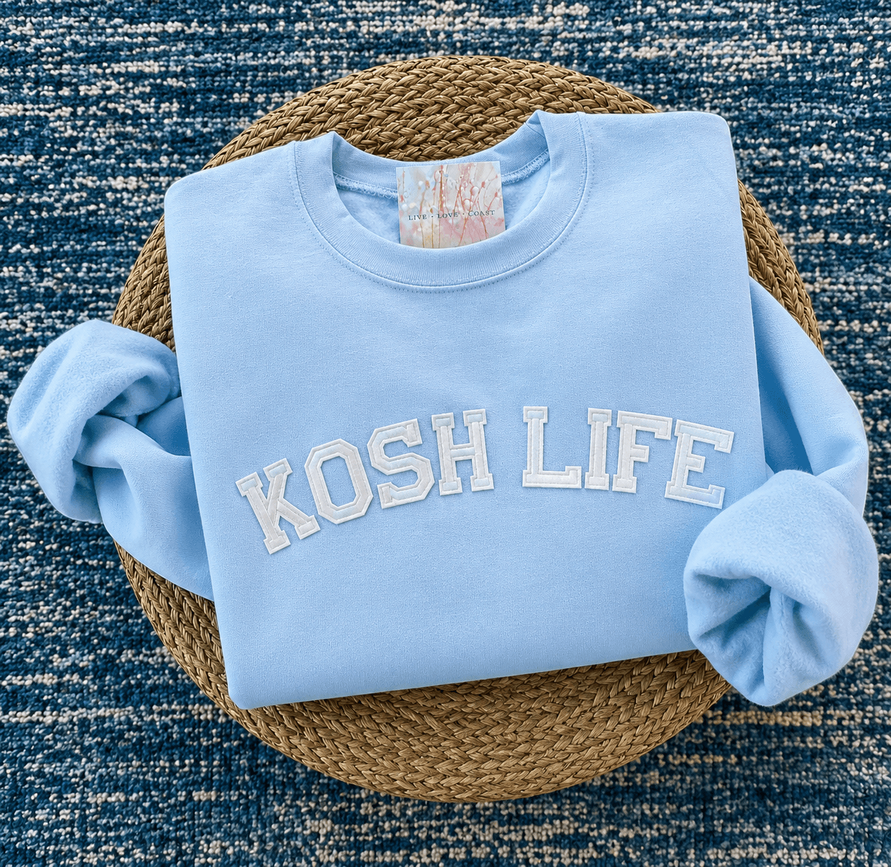 “KOSH LIFE” Light Blue Sweatshirt -XL