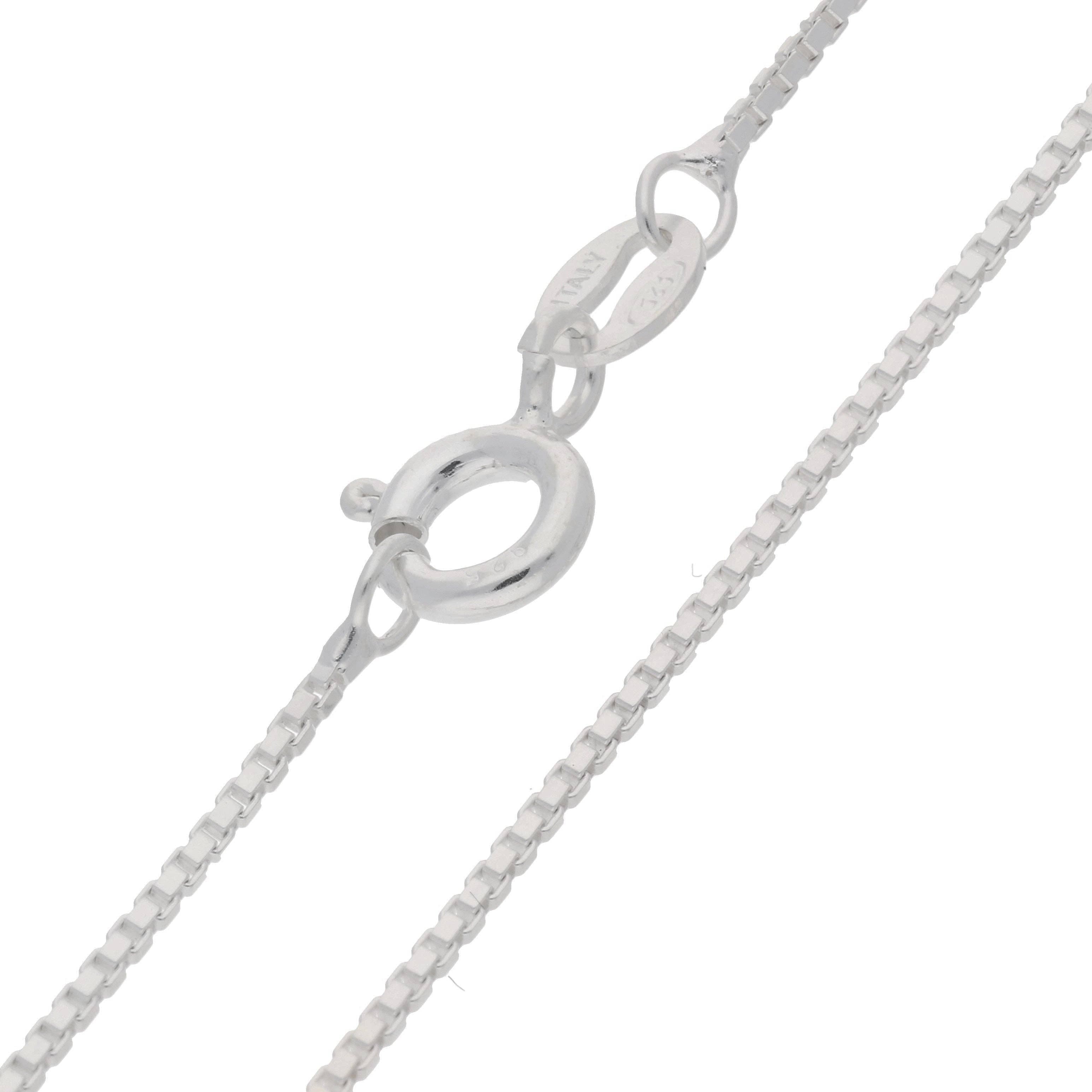 16 in Italian 1mm Sterling Silver Box Chain Necklace made in Italy