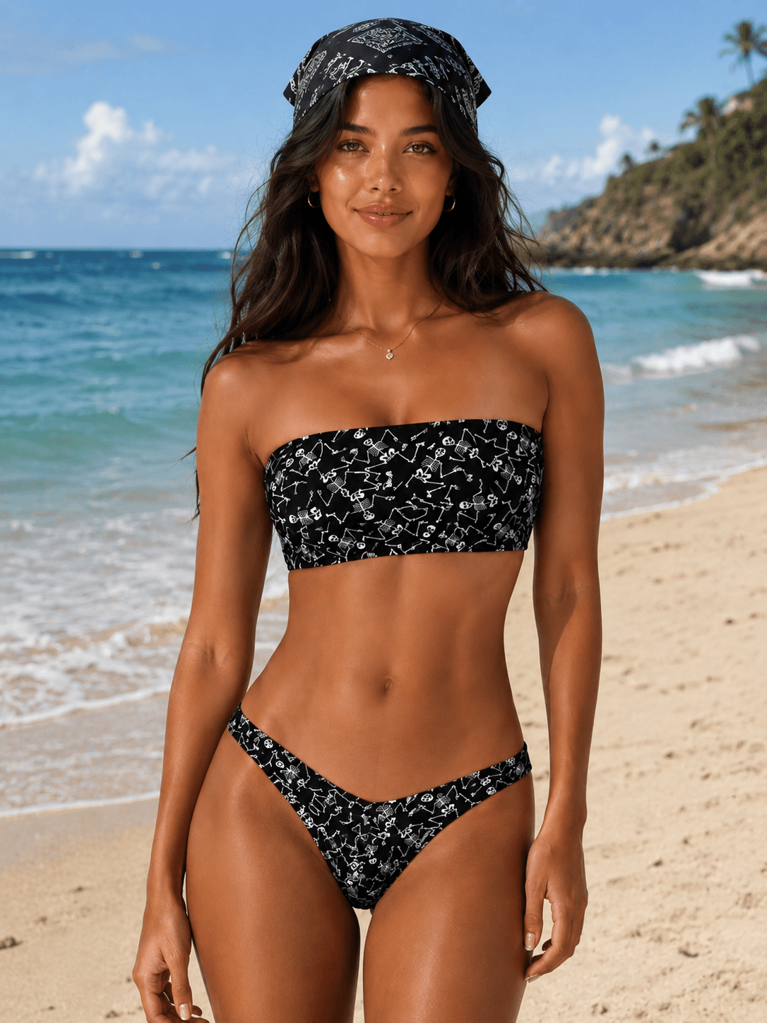 Skeleton Bandeau Bikini – Salty Skeleton Crew - Lrg