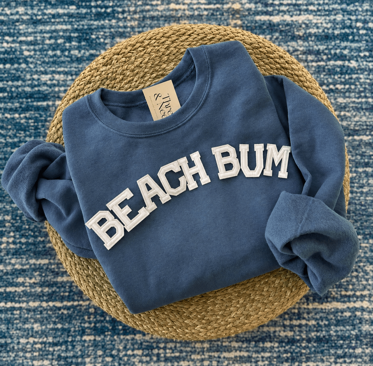 "Beach Bum" Denim Blue Sweatshirt - XL