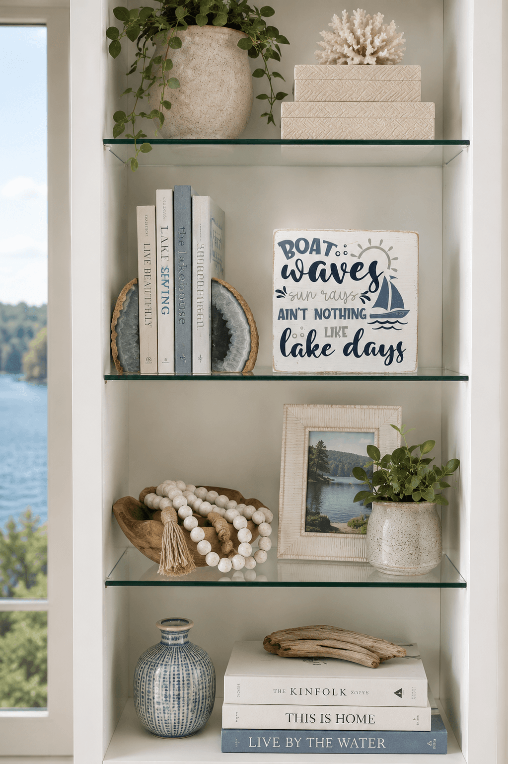 Boat Waves - Hand-Painted Shelf Sign