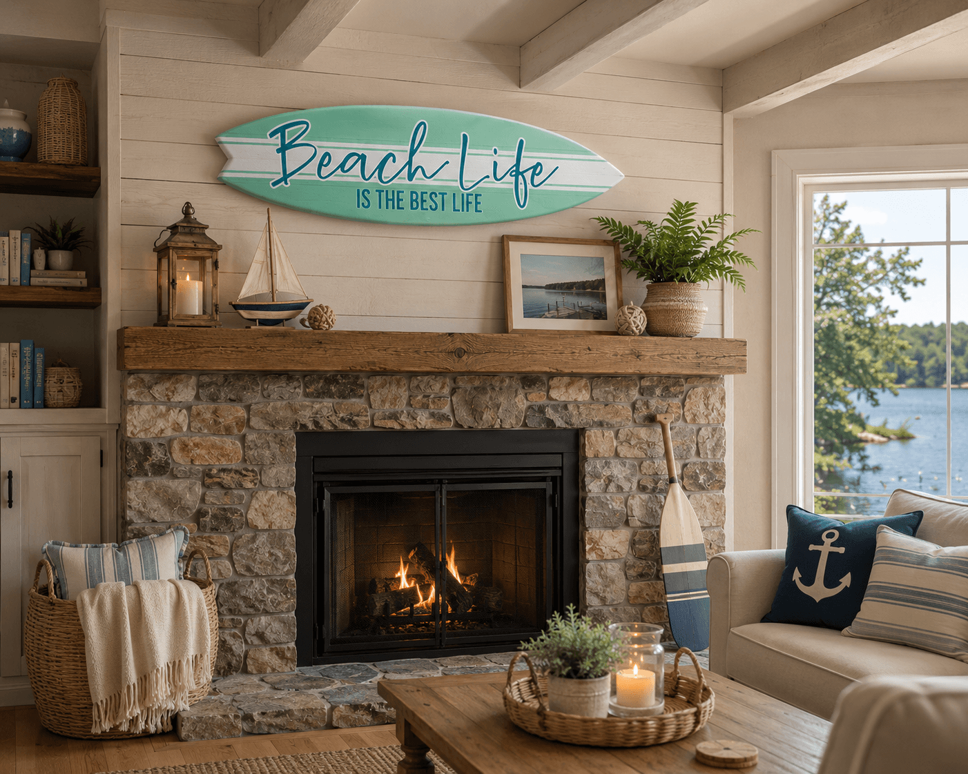 Beach Life Surf Board Wall Accent