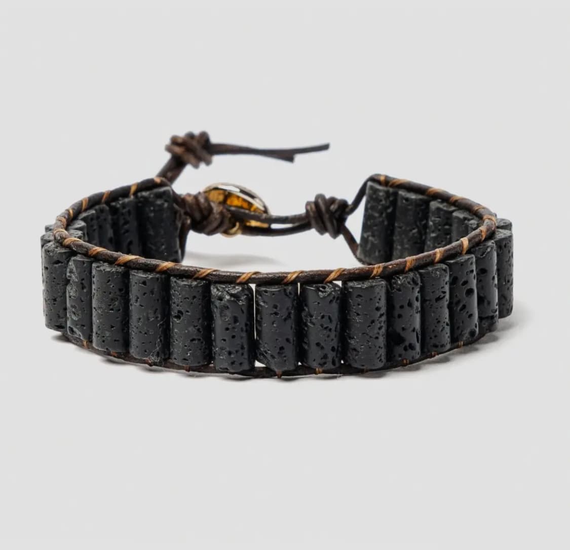 Men’s Lava Stone Bracelet – Strength & Grounding