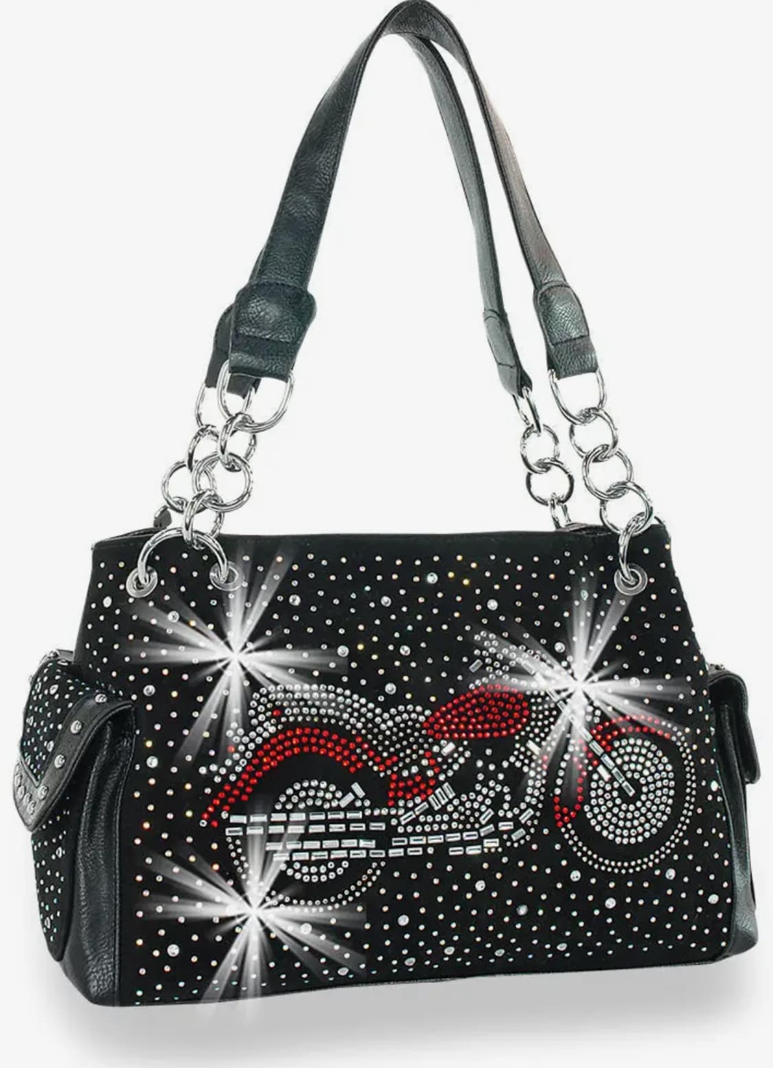 Motorcycle Rhinestone Handbag