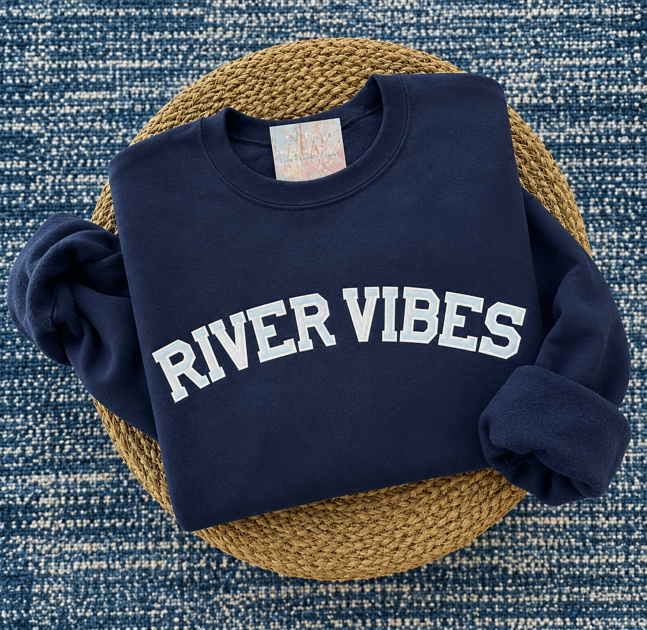 “RIVER VIBES” Navy Sweatshirt- XL