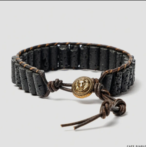 Men’s Lava Stone Bracelet – Strength & Grounding - Image 2