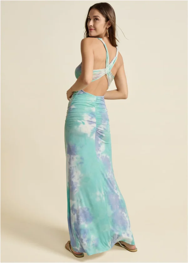 Ocean Breeze Strappy Tie-Dye Dress - Image 3
