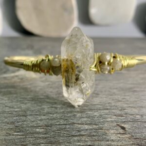 Herkimer Diamond Quartz Cuff Bracelet