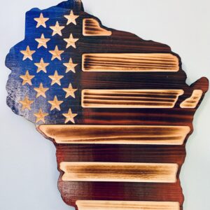 Wisco- Our Wisconsin Handcrafted Patriotic Wall Plaque