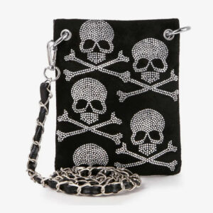 Rhinestone Skull Pattern Petite Crossbody Sling