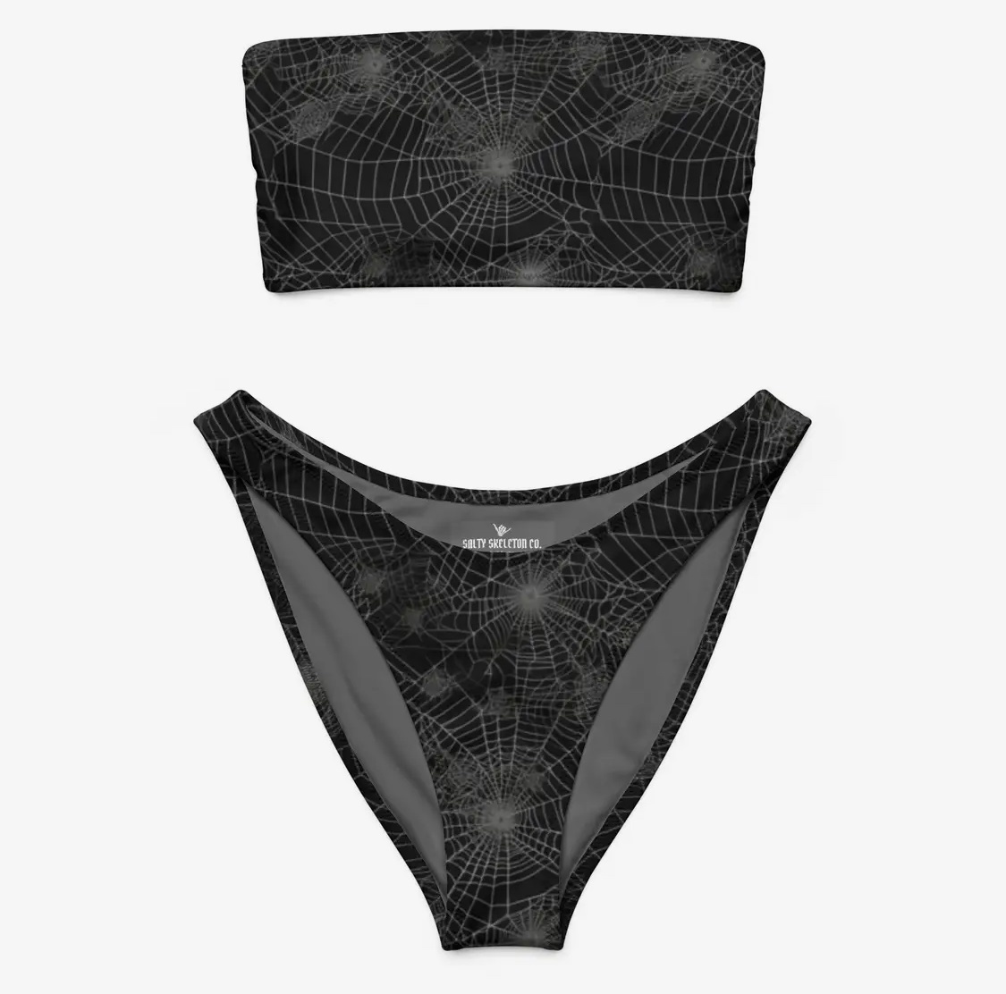Spiderweb Bandeau Bikini – Salty Skeleton Crew - XL