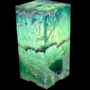 Seafoam Fluorite 10" Hand-Carved Natural Stone Lamp